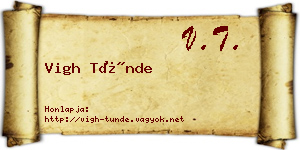 Vigh Tünde névjegykártya